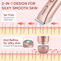 Bikini Trimmer for Women, Electric Razor & Shaver with Dual Ceramic Blades, Painless Hair Removal