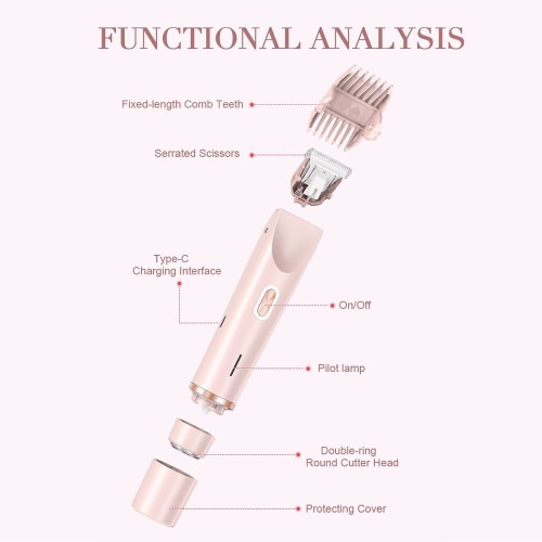 Razor for Women, Easy to Charge, Bikini Shaver, PortableTrimmer, New Glow Brush Hair Cutting Machines