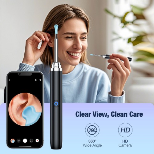 Ear Wax Removal - 3 in 1 Wireless WiFi Rechargeable Ear Cleaner, 1080P HD Camera Lens & 7 Pcs Ear Set, Ear Cleaning Kit