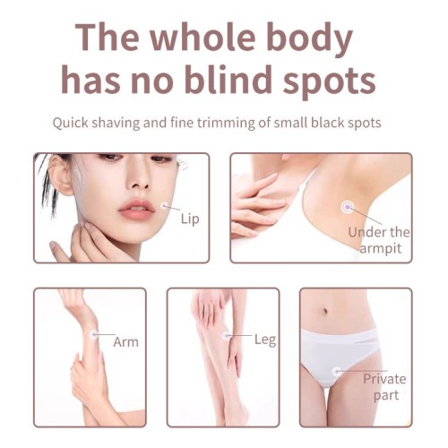 2 in 1 Women Electric Shaver Dual Head Bikini Trimmer for Women IPX7 Waterproof Wet & Dry Use Body Hair Trimmer and Fac