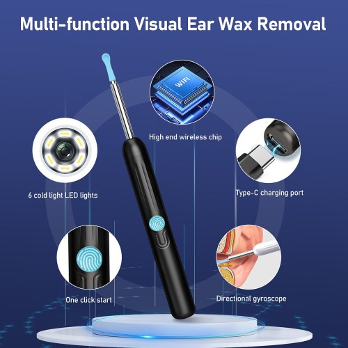 Ear Wax Removal, Ear Wax Removal with Camera, Ear Cleaning Kit, Earwax Removal Kit for iOS and Android
