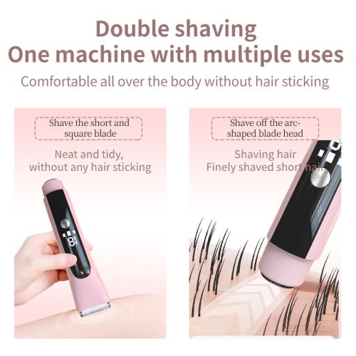 2 in 1 Women Electric Shaver Dual Head Bikini Trimmer for Women IPX7 Waterproof Wet & Dry Use Body Hair Trimmer and Fac
