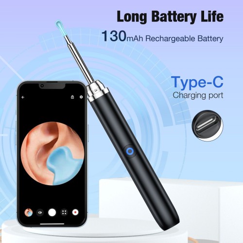 Ear Wax Removal Tool Camera with 6 Ear Spoon - Ear Cleaner for iOS & Android