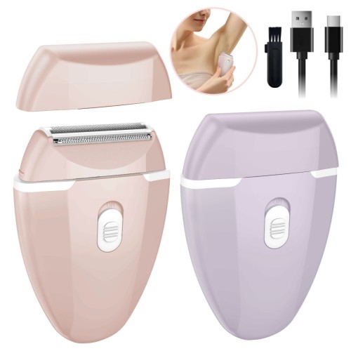 Electric Shaver Women,Smooth & Silky On the Go ShaverWet/Dry Razor with Hypoallergenic Foil, with 2 Replacement Blades