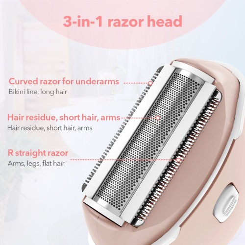 Electric Shaver Women,Smooth & Silky On the Go ShaverWet/Dry Razor with Hypoallergenic Foil, with 2 Replacement Blades