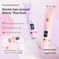 2 in 1 Women Electric Shaver Dual Head Bikini Trimmer for Women IPX7 Waterproof Wet & Dry Use Body Hair Trimmer