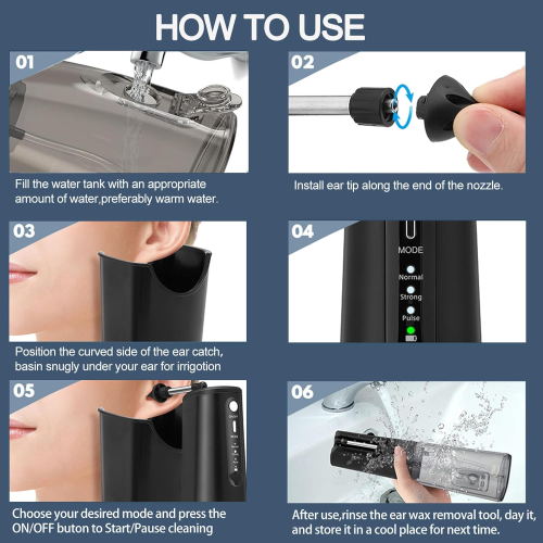 ElectricEar Cleaner, Ear Cleaning Kit with 5 Pressure Modes, Safeand Effective Ear Cleaning Tool, Ear irrigation Flushi